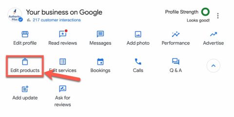 google business profile edit product