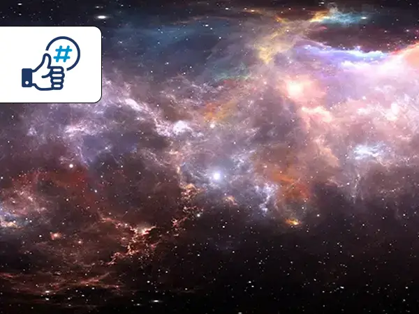 managed social ads service with space lightning background