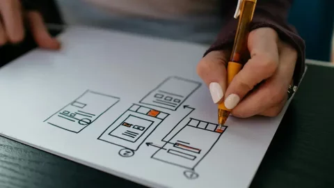 website redesign services user experience sketch of conversion flow